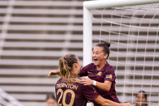 Sealey Strawn celebrates a goal