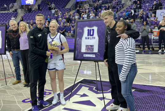 Hailey Van Lith at TCU Senior Night