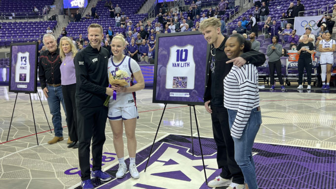 Hailey Van Lith at TCU Senior Night